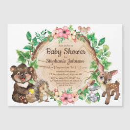 Invitación Magnética Sexo animal rústico de Woodland Baby Shower Neutra