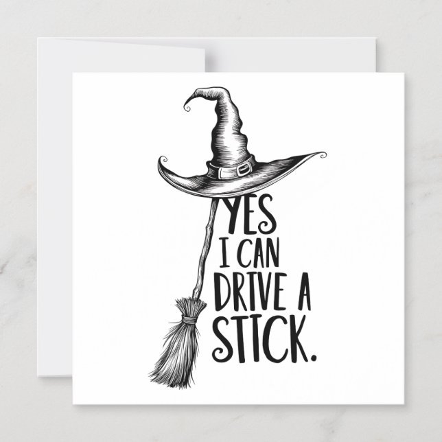 Invitación Magnética "Sí, Puedo Conducir Un Palo" (Anverso)