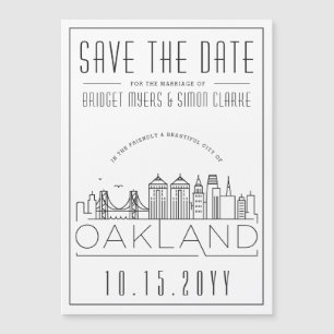 Invitación Magnética Silueta estilizada del horizonte de Oakland para s
