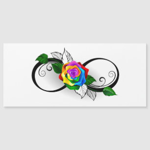 Invitación Magnética Símbolo de infinito con rosa de arcoíris
