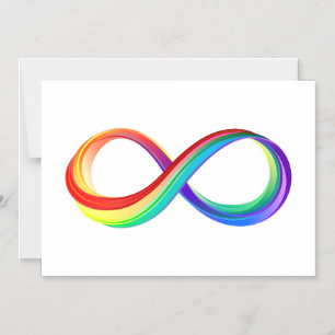 Invitación Magnética Símbolo infinito arcoiris en capas