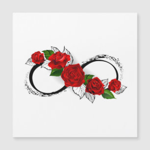 Invitación Magnética Símbolo infinito con rosas rojas