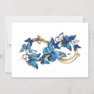 Invitación Magnética Símbolo infinito de mariposas Morpho azules