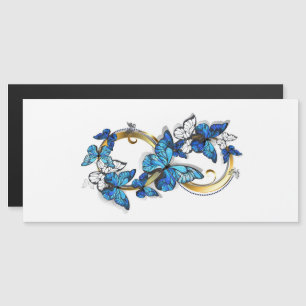 Invitación Magnética Símbolo infinito de mariposas Morpho azules