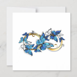 Invitación Magnética Símbolo infinito de mariposas Morpho azules
