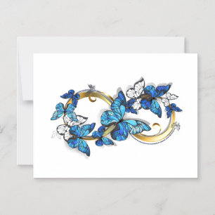 Invitación Magnética Símbolo infinito de mariposas Morpho azules