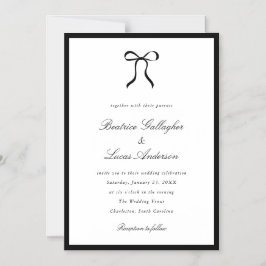 Invitación Magnética Simple Bow Classic Wedding