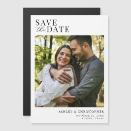 Invitación Magnética Simple Elegant Photo Wedding Save the Date