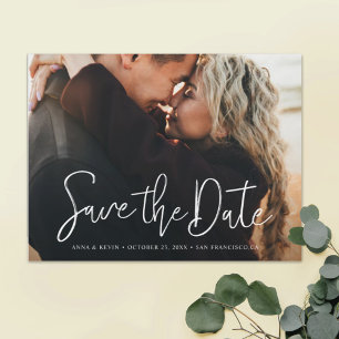 Invitación Magnética Simple elegante foto boda personalizada Guardar la