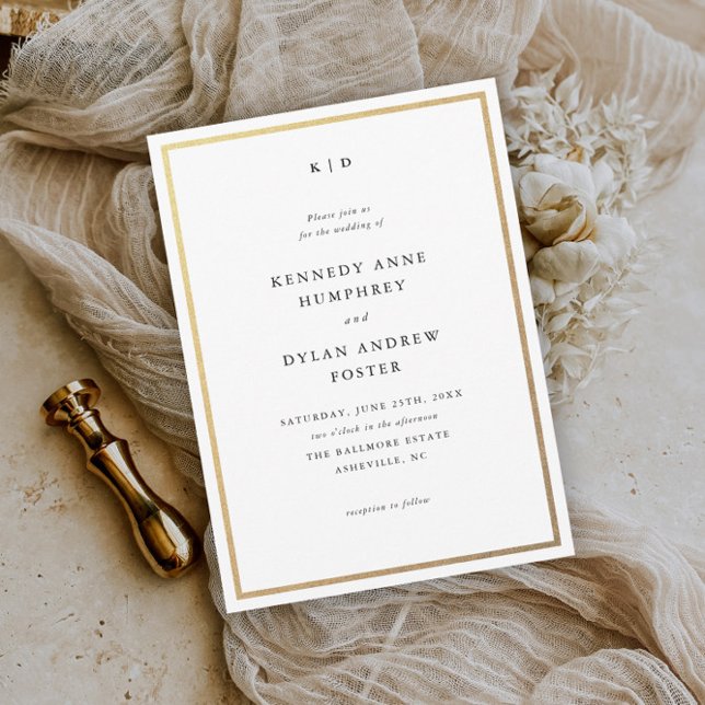 Invitación Magnética Simple matrimonio elegante en blanco y negro (Subido por el creador)
