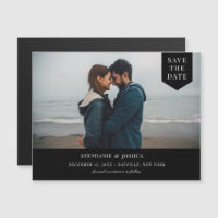 Simple Tag Photo Save the Date Black