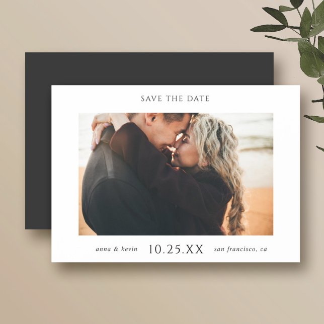 Invitación Magnética Simplemente elegante foto Guardar el Boda de fecha (Subido por el creador)