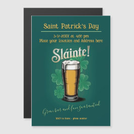 Invitación Magnética ¡Slàinte! Pinta de cerveza del Día de San Patricio