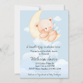 Invitación Magnética Sleepy Bear Baby Shower Invitation