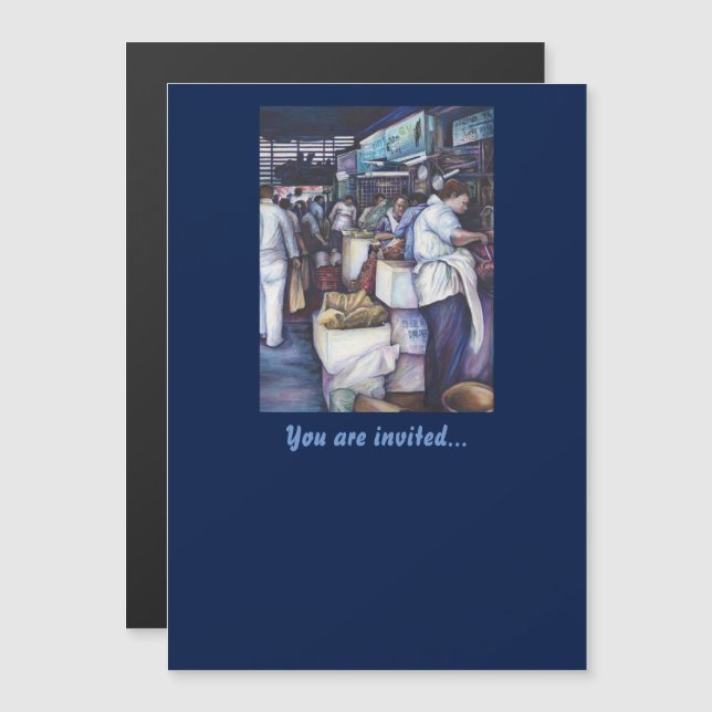 Invitación Magnética Sopa de cabeza de pescado, Singapur (Anverso/Reverso)