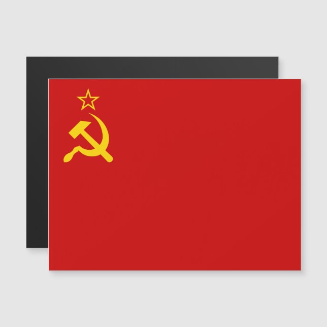 Invitación Magnética Soviet Union Flag, USSR, CCCP, Communism, Lenin (Anverso/Reverso)
