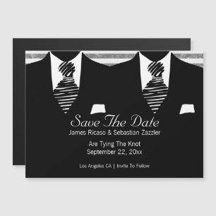 Invitación Magnética Sr. y Sr. Suit y Tie Gay Salven la fecha Boda