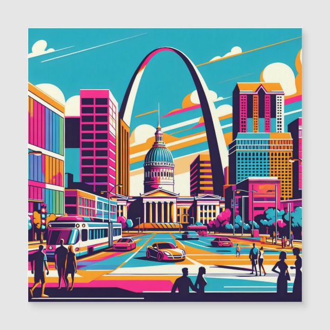 Invitación Magnética St Louis, Missouri | El Arco De La Puerta De Enlac (Anverso)