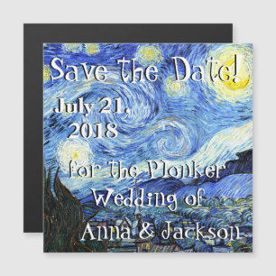 Invitación Magnética Starry Night Van Gogh Save Date Magnet Card