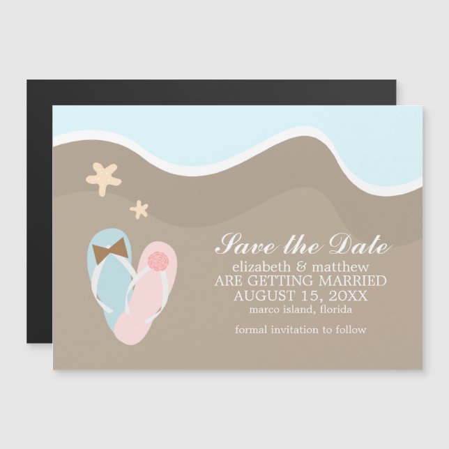 Invitación Magnética Su boda y la suya doblada salvan la fecha (Anverso/Reverso)