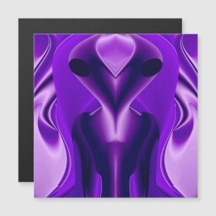 Invitación Magnética Sueños del arcoiris púrpura 3D , Alien