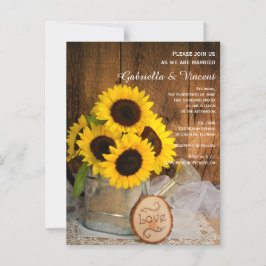 Invitación Magnética Sunflowers and Garden Waters Can Barn Boda