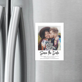 Invitación Magnética Superposición de foto de código QR Boda moderna ah