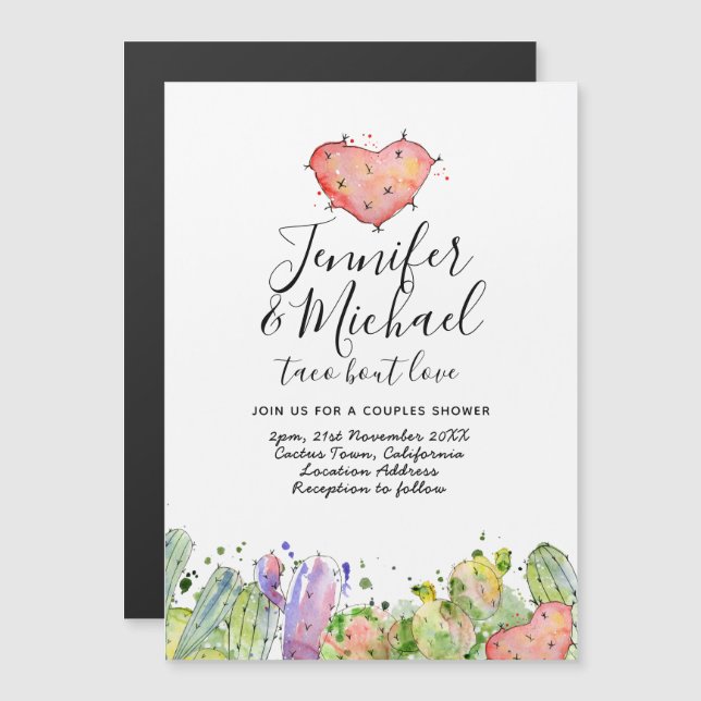 Invitación Magnética Taco Bout Love - La fiesta moderna de la boda invi (Anverso/Reverso)