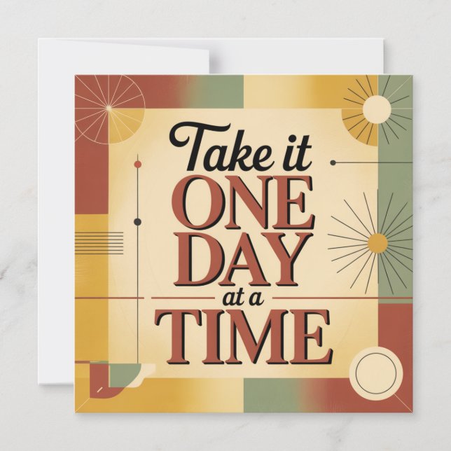 Invitación Magnética Take It One Day At A Time (Anverso)