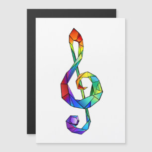 Invitación Magnética Tecla musical arcoiris tremendo clef