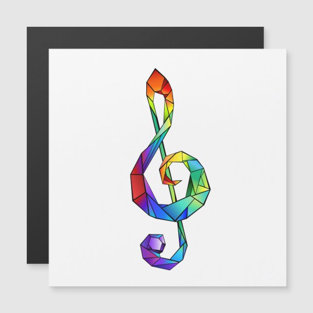 Invitación Magnética Tecla musical arcoiris tremendo clef (Anverso/Reverso)