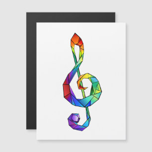 Invitación Magnética Tecla musical arcoiris tremendo clef