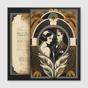 Invitación Magnética Tema boda Art Deco