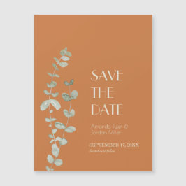 Invitación Magnética Terracotta Eucalyptus Deco Wedding Save the Date