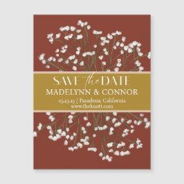 Invitación Magnética Terracotta Field Flowers Wedding Save the Date