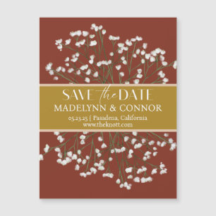 Invitación Magnética Terracotta Field Flowers Wedding Save the Date