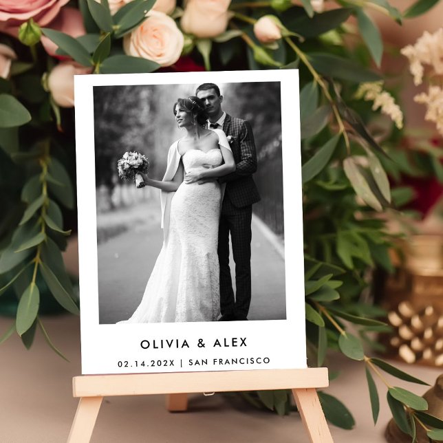 Invitación Magnética Texto simple y elegante y foto | Guardar La Fecha (Subido por el creador)