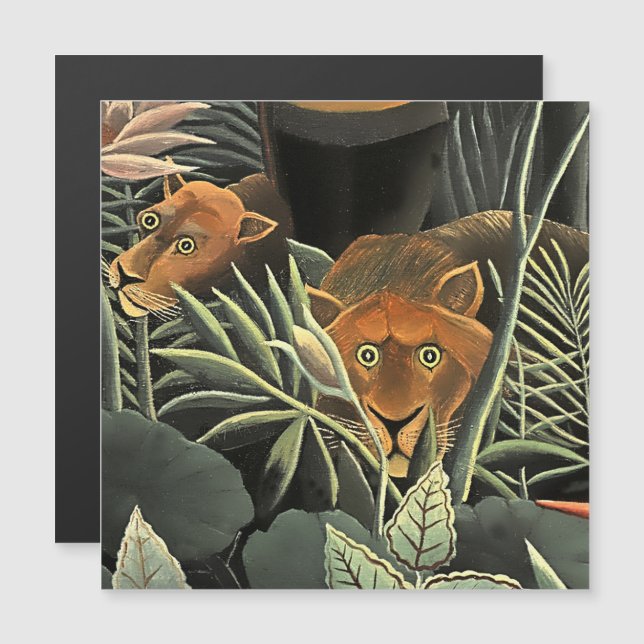 Invitación Magnética "Tigre - Detalle del sueño" por Henri Rousseau (Anverso/Reverso)