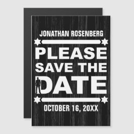 Invitación Magnética Tipo en negrita Bar Mitzvah Guarden la fecha Negro