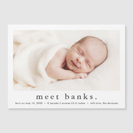 Invitación Magnética Tipo simple Moderno foto bebé Nacimiento