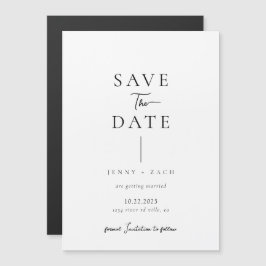 Invitación Magnética Tipografía Moderna Sencilla Foto Boda 