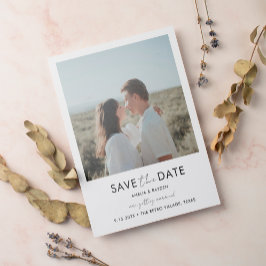 Invitación Magnética Tipografía Script Fotomía Boda Guardar la fecha