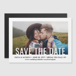 Invitación Magnética Tipografía simple Una boda fotográfica Guardar la 