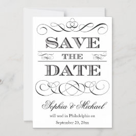 Invitación Magnética Tipografía Vintage Guardar El Boda De Fechas