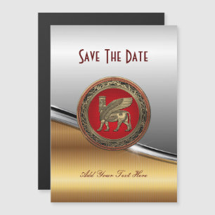 Invitación Magnética Toro alado asirio - Lamassu dorado