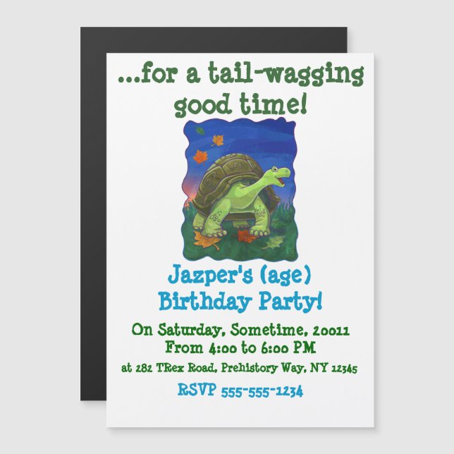 Invitación Magnética Tortoise Stationery (Anverso/Reverso)