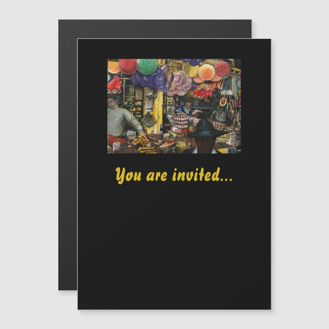 Invitación Magnética Tradiciones de comercio antiguo, Jerusalén (Anverso/Reverso)