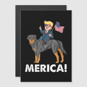 Invitación Magnética Trump Merica Rottweiler Perro Héroe Americano