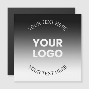 Invitación Magnética Tu Logotipo   Gradiente Negro y Blanco Editable Mo