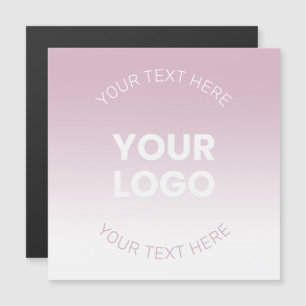 Invitación Magnética Tu Logotipo Moderno Rosa Polvo y Ombre Blanco